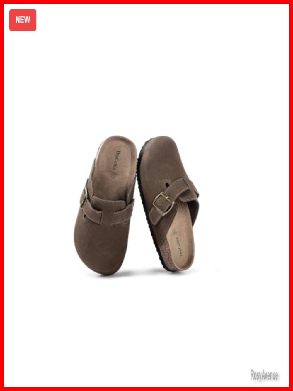 Suede Clogs for Women Cork Footbed Mules Arch Support Slip On